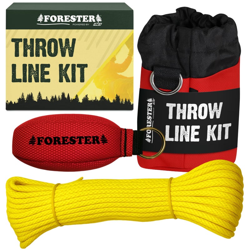 FORESTER 15oz Professional Throw Line Kit with Storage Bag | 150ft Polyethylene Throw Line, Arborist Throw Weight, and Throw Bag - Image 1